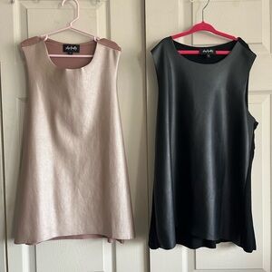 2 Asymmetrical Tank Top with Sleeveless Design (Blush & Black